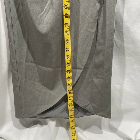 NEW La Femme [SZ 4 ] Surplice Off the Shoulder Column Gown‎ in Pewter - Picture 6 of 12